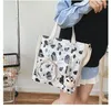 Umhängetaschen Ladies Kawaii Leinwand Bag Frauen frisches Gelee Cow Muster Messenger transparent Ita Girl Handtaschen Student Book