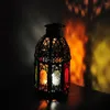 Kerzenhalter 1PC Halter marokkanischer Kerzenwindlampe für Partyhause für Hochzeit (schwarzes Blumenglas)