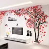 Aufkleber 3D -Baum Acrylspiegel Wandaufkleber Abziehbilder DIY Art TV -Hintergrund Wall Poster Schlafzimmer Wohnzimmer Wallstickers Home Dekoration