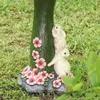 Other Bird Supplies Resin Flower Statue With Feeder Ornament Outdoor Garden Decoration Crafts Frog Animal Sculptures