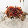 Fleurs décoratives artificielles de fleurs de rose artificielle bouquet de mariée mixte bouquet pour la maison de mariage jardin salon bricolage décoration artisanat
