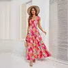 Designer Dress Summer New Women's Sexy Print Hanging Strap Wrapped Chest High Waist Dress for Women Plus size Dresses