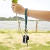 Keychains Lanyards Boho Style Makrame geflochtener Schlüsselbund mit Hummer CL -Kabel Armband Armband Keyrings Lanyard Key FOB Gurt Frauenzubehör