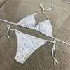 Sexy Bikini Badeanzug Schwimmanzug für Frauen Luxus süße weiße Blume 3D -Print Designer Badebekleidung Schwimmanzug Heiße Frühlingsbadeanzüge Sommer Beach Maillot de Bain