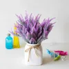 Decorative Flowers Wreaths 1 Bundle Lavender Artificial Flowers Romantic Provence Plastic Home Decorative Vase for Wedding Decor Grain Christmas Fake Plant