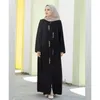 Ethnische Kleidung Frauen Outwear Langrock Stickerei Nahe Osten Dubai Turkish Reißverschluss Robe Jalabiya für Frauen