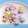 Minyatürler 100pcs Kawaii Hayvanlar Karikatür Bear Flatback Reçine Cabochons Scrapbooking Craft DIY Saç Bows Aksesuarları