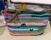 Zwei Versionen Regenbogen gewebt Crossbody Shopping Tote Marken -Design -Taschen Damen Geldbörsen Brieftaschen 240427