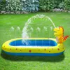 Piscina gonfiabile per dinosauro per bambini bambini non colpire splash pad sprinkler giocattolo estate giocattoli per l'acqua da giardino per esterni 240506