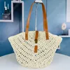 Panier Sac Womenslafite Grass combinée avec un sac de créateur à gazon de vache sac de créateur sac de vacances d'été sac de mode Sac à main de luxe Sac tissé