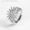 Anneau de designer pour femme David Yurma Ring Luxury Moisanite Vis à vis Davids Classic Flower Electroplated Full Imitation Diamond Star Light Light Style Luxury Style