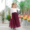 Eyelashes Wholesale Girl Princess Dress Ankle Length Wedding Party Dress Eyelash Back White Lace Beach Dress Children Clothing E15177