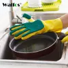 Handschoenen Walfos Creative Washing Reinigingshandschoenen Garden Keukenschotel Spons vingers Rubber huishoudelijke reinigingshandschoenen voor vaatwassing