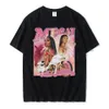 T-shirts voor heren rapzanger Megan thee Stallion Grafische bedrukte T-shirt Hip-Hop-Hop Top Retro Classic Trend T-shirt 100% Pure Cotton Sports T-shirtl2405