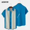 Camisa de rayas vertical Hombres casuales camisas de playa de vacaciones Camiseta Camiseta retro Hombre Bolsa Camas de bolos 240506