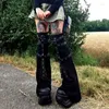 Chaussettes de femmes 2000 Y2K Punk Style Flare Ankle Black Metal Boucle en tricot High Knee Legging Boot