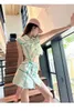 Robes de travail Sweet Girl Suit pour femme Summer Green Wash Patchwork Denim sans manche