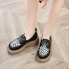 Dress Shoes 5.5cm Women Platform Wedge Fashion Autumn Mary Jane Designer Luxury Moccasins Authentic Elegance Spring Genuine Leather