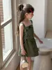 Ensembles de vêtements 2024 Styles Girls 2pcs Set Denim Vest Jupe Summer Sumy Vêtements Kids 2-8 ans