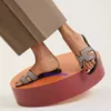Projektant Hot Women Oran Flat Sandals z logo Hafined francuski styl prostoty popularny wśród Ladies Fashion Classic Kaptał