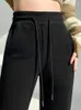 Kadın pantolon capris bayan parlama pantolon moda strwear ultra ince yüksek bel yumuşak spor pantolon kadın seksi çan dip sıradan uzun pantolon y240504