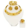 Syhol 24K Original Frauen Luxus Schmuck Set Buntes Strassgold Gold Plated Halskette Klassiker Chokerstil Hochzeits Bankett 240425