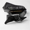 Omuz çantaları kadın çantası basit el tipi tote siyah ile yay yumuşak alışveriş büyük