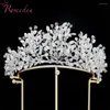 Clips de cheveux Bijoux de mariage fait à la main Luxury Rhonestone Bridal Crown Fashion Party Prom Tiaras Ornements RE4936