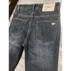 End High Korean Style Trendy Broidered Jeans Fashionable imprimé Printemps Slim / été Slim Fit Pantal