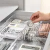 Förvaringslådor fack Transparent Manager Drawer Box Makeup Akrylsmycken Plastiska Q240506