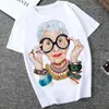 Frauen T-Shirt Großgröße Frauen Sommer 2021 Print Cartoon Art T-Shirt Lose lässige Harajuku Strtwear Kurzer Slve O-Neck Female T-Shirt Tops T240507