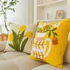 Elegancka żółta poduszka wazon wazon poduszka poduszka sofa poduszka 45x45cm rzut bawełna dekoracyjna poduszka 240417