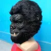 Máscaras King Kong Gorilla Mask Hood Monkey Latex Animals Masks Halloween Party Cosplay Costume Horror Head Mask para adultos