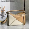 Loeiwe High End Designer Puzle Sac pour les femmes Couleur d'abricot combinée avec une couleur blanche combinée avec le sac géométrique créatif Lyee Peel Mini Diamond Cross Bag Original