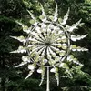 Einzigartige und magische Metallwindmühle 3D Windmotored Kinetic Skulptur Rasen Metall Wind Solar Spinner Yard und Gartendekor 240422