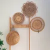 Mirrors Wall Basket Decor Noordse handgemaakte geweven rattan wanddecor Holle bamboe hangende manden voortreffelijk vakmanschap veelzijdige rieten rieten
