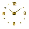 Wanduhren Modernes Design großer Uhr 3D DIY Quarz Fashion Uhren Acrylspiegel Aufkleber Wohnzimmer Wohnzimmer Dekor Horloge
