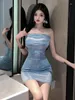 Casual Dresses Mature Temptation Elegant Gentle Fashion Charm Passion Atmosphere Dress Sexig Off Axla Slip for Women Nmmy