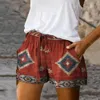 Shorts Shorts Chic Beach Shorts High Taille Sweat Absorbing Snel drogende Outdoor Casual Drawring Women Shorts T240507