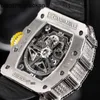 Milles Richamills Watch RM1103 Orijinal Elmas Otomatik Zincirleme Zamanlama Kodu Tablo 18k Platinum Tarih Fonksiyonu Tam Set