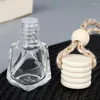 Lagringsflaskor 30 st 8 ml Clear Diamond Parfym Bottle Wood Lock Cosmetic Packaging Mini Tom Glass Plug Toner Refillable With String