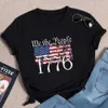 T-shirt pour femmes femmes nous le peuple 1776 U.S.Constitution Dom American Flag T-shirt D240507