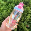 Tasses plats Ustensiles Étudiant bouteille d'eau en plastique 420 ml / PCS Children portable Cup de nourriture Féche de la fuite Cavai Cartoon Animal Childrens Drinkl2405