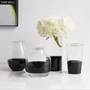 Vasen kreative goldene Grenze transparente Glas Vase Blume Arrangement Schlafzimmer Dekoration Arbeitsplatte Hydroponische Wohnkultur