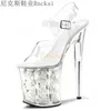 Sandales Rncksi Femme Femme Girl Walking Show Shoes High Heels 20cmsexy Platform Backle Strap Cross-Tied-Tied Party