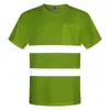 Motorcycle Apparel Safety T-Shirts High Visibility Reflective Shirts Short Sleeve Construction Work For Men