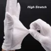 Gloves White Cotton Work Gloves Protective Dry Hands Handling Film SPA Mittens Ceremonial High Stretch Glove Household Cleaning Tools