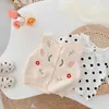 Waistcoat Koreaanse stijl lente babymeisje vest breien ronde kraag mouwloze abrikoos borduurwerk sweater wolkleding H240507