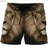 Мужские купальники мужские пляжные шорты S-6xl Sports Sports Sports Galaxy Lion 3D Printed Thin и Lobe Thym Shorts Мужские негабаритные шорты для серфинга купания XW