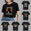 T-shirt pour femmes Vêtements Black T-shirt décontracté Top Basic Style Funny Animal Imprimé Round Coup Slim Fit Soft Ladies Short Sle D240507